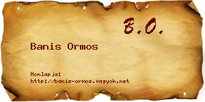 Banis Ormos névjegykártya